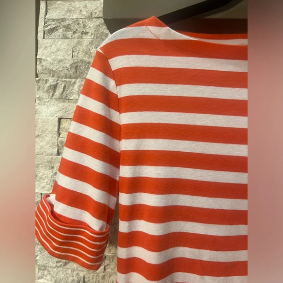 Lauren Ralph Lauren orange striped shirt size Large - Picture 2 of 7